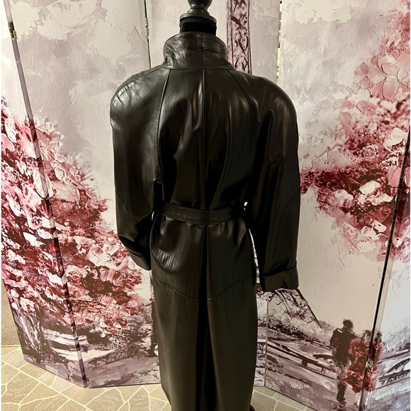 VINTAGE/CLASSIC  ANN TAYLOR GENUINE LEATHER FULL LENGTH COAT - Picture 7 of 16